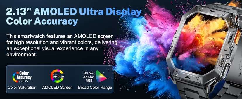 LIGE Military Smart Watches for Men(Answer/Make Calls),100-Day Battery Life,2.13" AMOLED Outdoor Sports Smartwatch with Compass,Heart Rate/Sleep Monitor Fitness Tracker for Android iOS,AI Voice