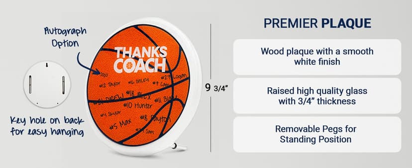 ChalkTalkSPORTS Premier Basketball Photo Frame | Thanks Coach