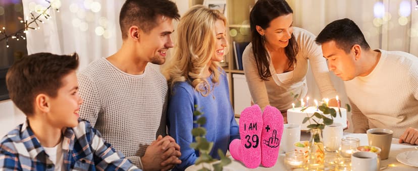 HAPPYPOP Birthday Gifts Ideas for Women - Socks for 36 37 38 39 40 Year Old Woman, Birthday Gifts for Her