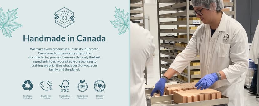 Handmade in Canada, Plant Based Cold Process Natural Bar Soap, With Premium Essential Oils, Dry Skin, Pack of 6 (For Him)