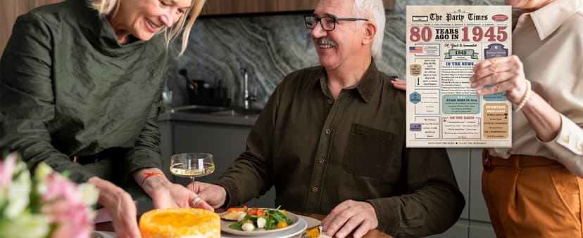 80th Birthday Card Gifts for Men Women, Retro Gifts for 80 Year Old Man Woman, 80th Birthday Decorations for Grandpa Grandma