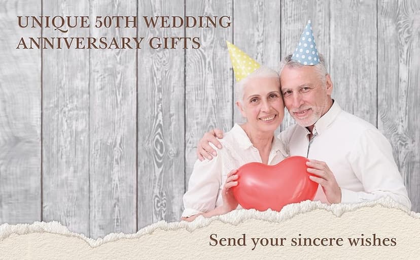 SteadStyle 50th Anniversary Wind Chime Gifts, Happy 50th Wedding Decoration Gifts for Parents, Couples, Friends, Golden Anniversary Keepsake