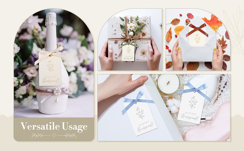 11 Pcs Bridesmaid Proposal Card with Ribbon Bow Floral Metallic Bridal Gift 8 Will You Be My Bridesmaid 2 Maid of Honor 1 Matron of Honor Invitation for Bridal Shower(White, Sage Green)