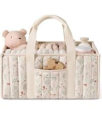 Blissful Diary Baby Diaper Caddy Organizer, Cotton Rope Diaper Caddy Basket, Large Storage Basket for Newborn Boys and Girls, Gift for Baby Shower List, Newborn Essentials, Earthy Rainbow