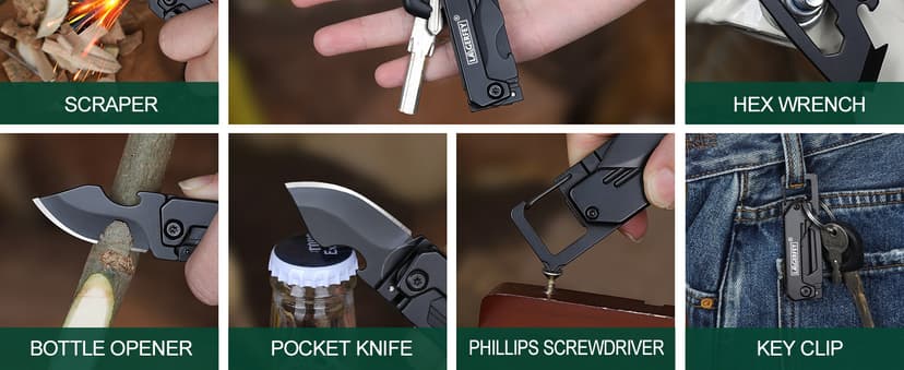 Stocking Stuffers for Men - Pocket Knife Gifts for Men, Keychain Multitool - Christmas Bulk Mens Gifts, Box cutter, Small Folding Knives for Everyday Carry - Edc Gadgets for Camping, Hiking, Fishing