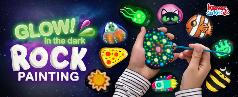 JOYIN Rock Painting Kit- Glow in The Dark Rock Kit, Arts and Crafts for Kids Ages 6-12, Art Supplies Toy, Kids Craft Paint Kits, Arts & Crafts for Boys Girls Birthday Party Gift Toy