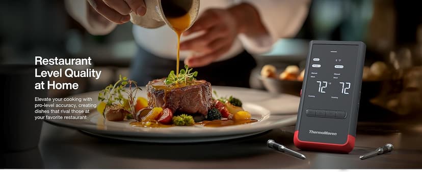 ThermoMaven Smart Bluetooth Wireless Meat Thermometer: Standalone Base, WiFi Unlimited Range, 6 Sensors with NIST Certified Accuracy, 2 Probes for Kitchen, BBQ, Grill, Oven, Smoker, Rotisserie