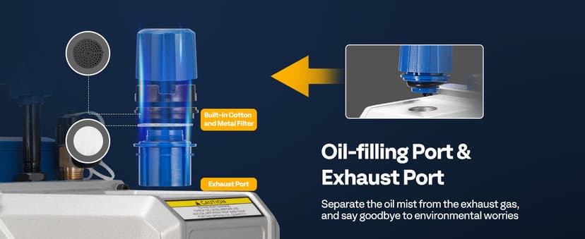 VIVOHOME 1.5 HP 14.4 CFM 2 Stage HVAC Vacuum Pump for R134a R12 R22 R502 R410a Systems, Auto AC Vacuum Pump for Automotive Air Conditioner Refrigeration Maintenance with 2 Oil Bottles