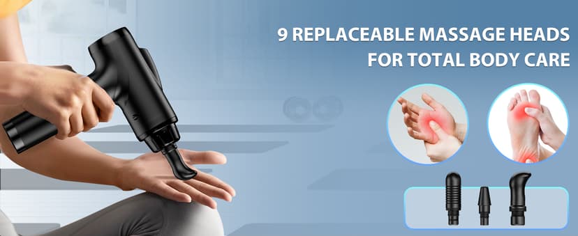 Massage Gun Deep Tissue, Handheld Electric Muscle Massager, High Intensity Percussion Massage Device for Pain Relief with 9 Attachments & 30 Speed(Black)