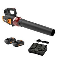 WORX WG583 40V Cordless Leaf Blower, 3 in 1 Blowers for Lawn Care with Vacuum & Mulcher, Electric Blower with Brushless Motor & 2 Speed Control, 2 Batteries & Charger Included