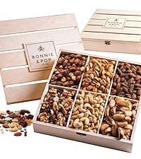 Dried Fruit and Nut Gift Basket, Healthy Assorted Natural Snack Gift Tray, Extra Large Variety Food Tray Party Platter- Easter, Holiday, Birthday, Sympathy, Office, Men, Woman, Him, Her Husband, Wife, Families, Bonnie and Pop