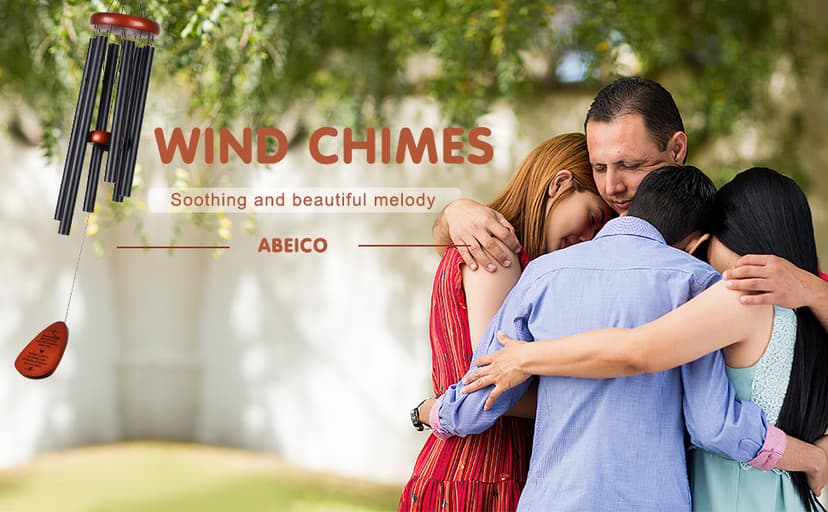 Memorial Wind Chimes for Outside, Sympathy Gift for Loss of Loved One Mom Dad, Ideal for Funeral, Remembrance & Bereavement, Outdoor Use