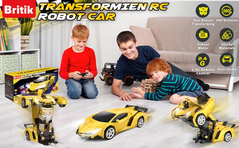 Transform Remote Control Car Toy for Kids 4 5 6 7 8, Remote Control Car for Boys 4-7, Transform Cars for Boys 4-6, Toy Car 5 Year Old Boy, Toys for 3 4 5 6 7 8 9 10 11 12 Years Old Boy