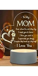 Afterprints Sister Gifts - to My Sister Night Light, Sister Birthday Gifts, Sisters Gifts from Sister Brother on Graduation, Wedding, Christmas, Engraved Night Lamp