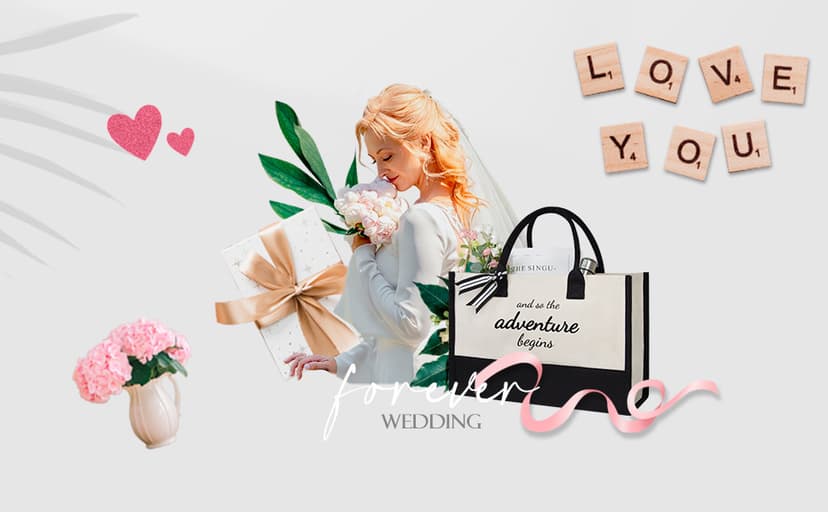 TOPDesign Canvas Tote Bag, Bridal Shower Gifts for Bride, Wedding Bachelorette Bride Gifts Shoulder Bag