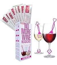 PureWine The Wand Wine Purifier - Red & White Wine Filters for Histamines & Sulfites, Sulfite Remover Sticks, Helps Allergies & Headaches, Gift Accessories for Women & Men - 3 Wands, Silver