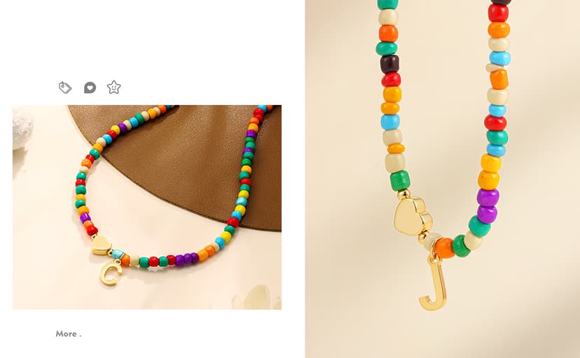 Colorful Initial Necklaces for Girls Women Kids - Teen Girls Gifts Trendy Beaded Initial Necklace Dainty Letter Gifts Choker Necklace for Girl Jewelry