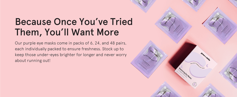 grace & stella Retinol Under Eye Patches for Puffy Eyes & Dark Circles - Restoring Gel Under Eye Masks with Hyaluronic Acid - Christmas Gifts for Teens, Birthday Gifts for Women (Purple, 24 Pairs)