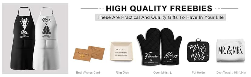 Mr & Mrs Aprons for Couple Gift-Anniversary,Bridal Shower,Wedding,Engagement,Christmas Gifts for Couple,Kitchen Gift Set