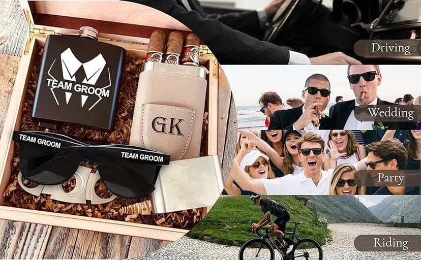 LotsBuyLots Groomsmen Gifts-10PCS Wedding Sunglasses Bachelor Party Favors for Groom,Team Groom (Team Groom)