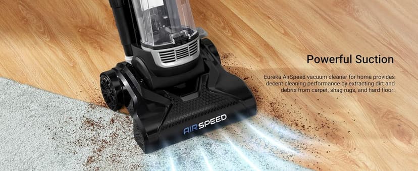 Eureka NEU10AE5 Powerful Bagless Upright Vacuum Cleaner Carpet and Floor, AirSpeed Ultra-Lightweight Vacuum Cleaner, w/ Replacement Filter, Blue
