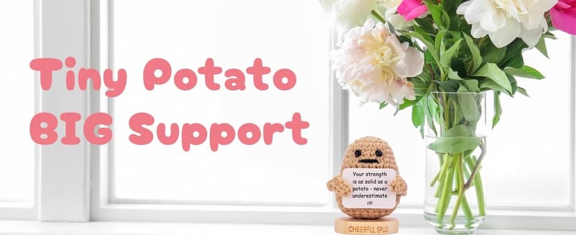New Mom Gifts for Women - Tiny Potato with 30 Empowering Signs for New Moms - Gift for First Mothers Day - Postpartum Gift Idea for 1st Time Mother | Emotional Support Crochet for Moms After Birth