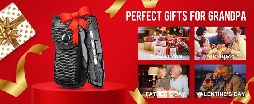 Grandpa Gifts, "BEST GRANDPA EVER" Multitool Knife, Stocking Stuffers for Grandpas, Grandpa’s Christmas Birthday Gifts Idea for Grandfather, Grandpa Fathers Day Gift, Grandpa’s Gift