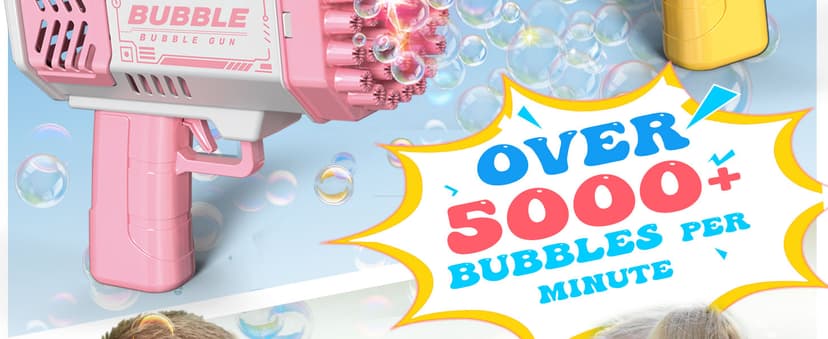 JONEG Toys for 3-8 Year Old Boys Girls: 2 Pack Bubble Machine for Kids with Bubble Solution, Gifts for 3 4 5 6 7 8 Years Old Boy Birthday Toy for Kid Toddlers Ages 4-6 Outdoor Wedding Bubbles Wands