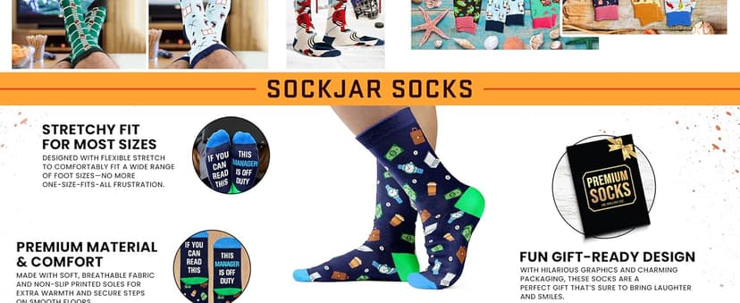 Funny Job Socks for Boss & Manager, Nerds, Programmers, Quilters – Christmas Gifts, Stocking Stuffers for Men & Women