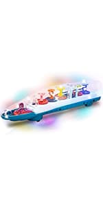 ArtCreativity Light Up Transparent Sensory Car Toy for Kids, 1PC, Bump and Go Toy Car with Colorful Moving Gears, Music, and LED Effects, Easter Toys for Toddlers, Great Birthday Gift Idea