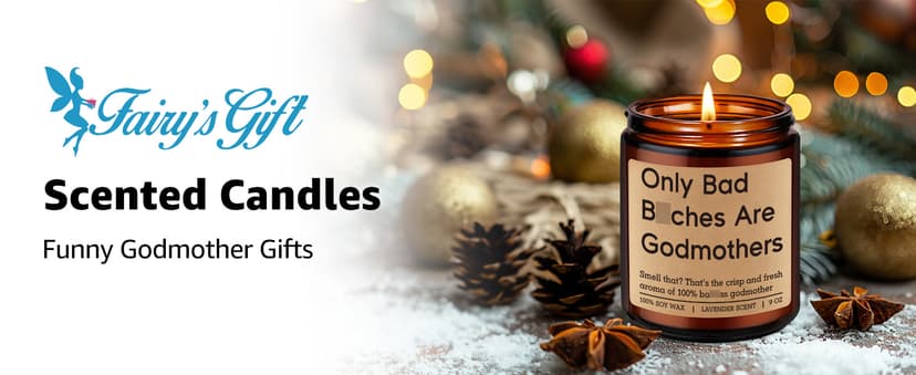 Fairy's Gift Candles, Godmother Gifts, God Mother Proposal Gifts for Women Best Friends, Godparent Day Christmas Godmother Proposal, Godmom Presents, Funny God Mom Presents for Her Bestie Sister Aunt
