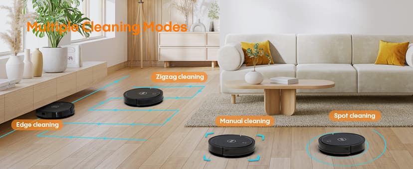 Robot Vacuum and Mop, 3-in-1 Robot Vacuum Cleaner, 4000Pa Powerful Suction, 2.87" Ultra Slim, with Wi-Fi/App/Alexa, Smart Navigation, Perfect for Pet Hair, Hard Floors and Low-Pile Carpets