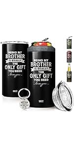 SANDJEST 4-in-1 Best Dad Ever Tumbler Gifts for Dad from Daughter Son - 12oz Dad Can Cooler Tumblers Travel Mug Cup - Stainless Steel Insulated Cans Coozie Christmas, Birthday, Father's Day Gift