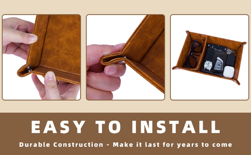 Best Husband Ever PU Leather Tray and Keychain, Men Anniversary Birthday Gifts Ideas for Husband Him Boyfriend Who Has Everything from Wife, Christmas Xmas Gifts Stocking Stuffers for Men Him