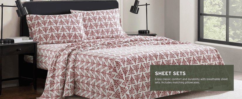 Eddie Bauer - Blanket, Soft Reversible Sherpa & Brushed Fleece Bedding, Perfect for Lounging, Dorm Essentials (Edgewood Plaid Red)