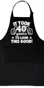 30th 40th 50th 60th 65th 70th 75th Birthday Gifts for Men, Chef Aprons for Men with 3 Pockets