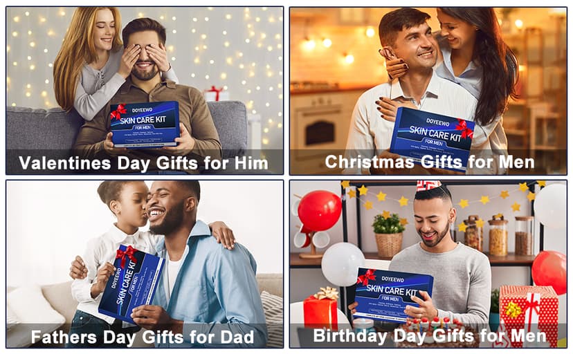 Skin Care for Men, Hydrate, Firm, Anti-Aging & Wrinkle Facial Skin Care Routine Kit Set,Mens Christmas Gifts Stocking Stuffers Secret Santa Gifts for Men Him Dad Boyfriend Husband Birthday Valentines