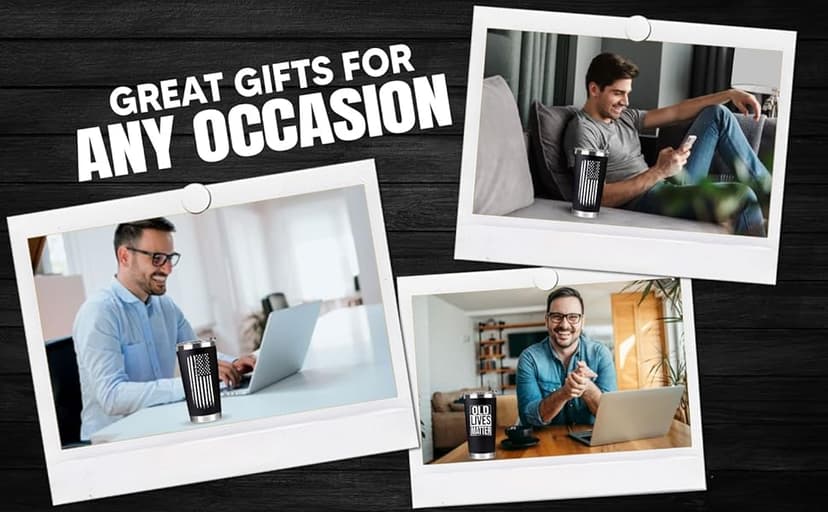 30th, 40th, 50th and 60th Birthday Gifts for Men, Dad from Son, Daughter, Wife - Gag Gifts For Men, Grandpa - Cool Old Man Gift, Old Lives Matter Tumbler 20oz - Funny Christmas Gifts