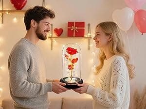 Childom Birthday Gifts for Women,Flowers for Delivery Prime,Colorful Rainbow Light Up Rose in A Glass Dome,Christmas Rose Gifts for Her Mom Women Wife Girl Grandma on Christmas Anniversary Valentines