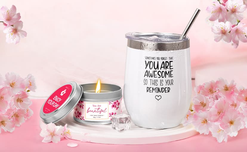 Gifts for Women Birthday Gifts, Spa Gifts Set- 10 Pcs Christmas Valentine's Mother's Day Gifts and Cherry Blossoms Self Care Package Gifts Women, Relaxing Gifts Basket