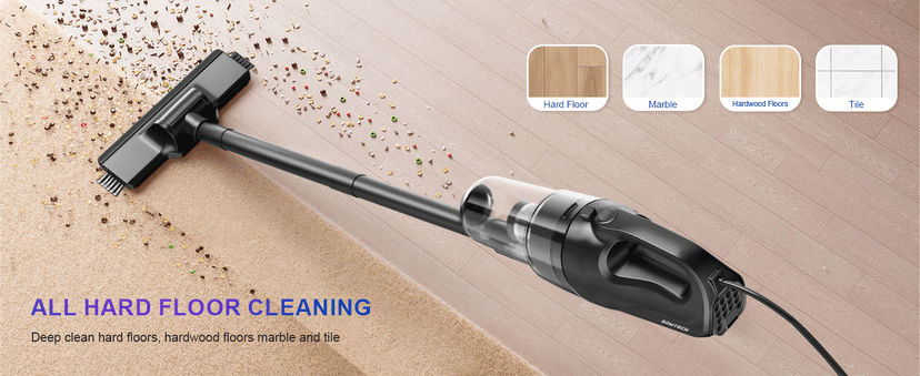 SOWTECH Corded Vacuum Cleaner, Super Power Suction Stick Vacuum Cleaners for Home, 6-in-1 Lightweight Hard Floor Vacuum Removable Handheld Vac, Portable Vacuum for Pet Hair