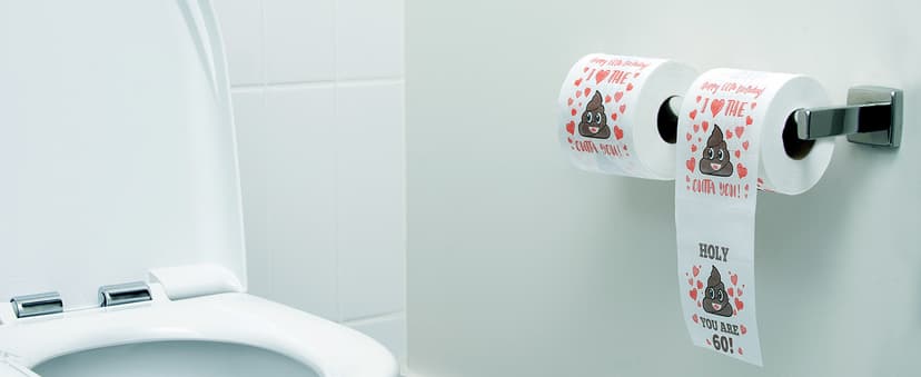 60th Birthday Gifts for Women, Men, Her, Him - Happy Prank Toilet Paper - 60th Birthday Decorations, Party Supplies Favors - 60 Years Old Funny Gag Gift Ideas, Novelty Bday Present for Friends, Family