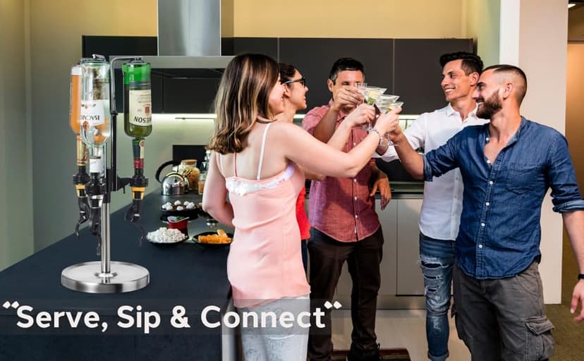 OGGI Professional 3-Bottle Revolving Liquor Dispenser, Stainless Steel