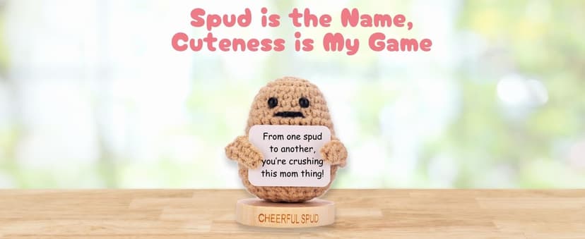 New Mom Gifts for Women - Tiny Potato with 30 Empowering Signs for New Moms - Gift for First Mothers Day - Postpartum Gift Idea for 1st Time Mother | Emotional Support Crochet for Moms After Birth