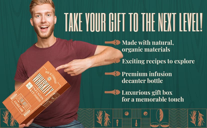 DIY Whiskey Gifts for Men - Infusion Kit & Whiskey Decanter Set with Botanicals - Bourbon Gifts for Men, Birthday Gift for Dad & Husband, Cocktail Maker for Christmas & Valentines Day by Whiskify