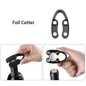 Air Pressure Wine Bottle Opener with Foil Cutter, Wine Aerator Pourer, 2 Vacuum Wine Stoppers, Storage Base (6 PCS), Corkscrew Wine Opener, The Best Wine gifts for Wine Lovers