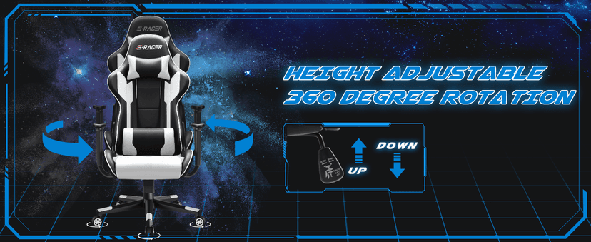 Homall Gaming Chair, Office Chair High Back Computer Chair Leather Desk Chair Racing Executive Ergonomic Adjustable Swivel Task Chair with Headrest and Lumbar Support (White)