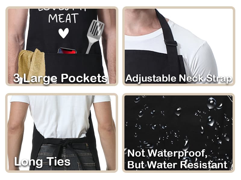 Fairy's Gift Funny Husband Apron, Men's Anniversary Christmas, Cool Birthday Gifts for Him, Husband Gifts from Wife, Manly Presents for Men, Grilling Kitchen Aprons with Pockets for Cooking Hubby Him