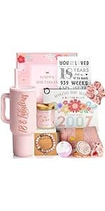 Sweet 16 Gifts for Girls - 16 Year Old Girl Gifts - Happy 16th Birthday Party Decorations for Girls Pink - 11 Pieces Unique Sweet Sixteen Gift for Teen Girl, Daughter, Niece, Granddaughter