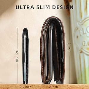 RUNBOX Money Clip Slim Wallets for Men RFID Blocking 11 Card Holder Minimalist Small Leather Bifold Men's Front Pocket Wallet Gift Box